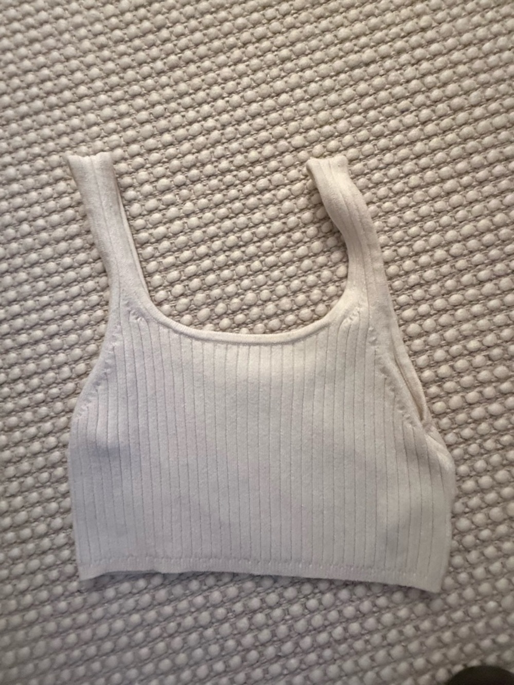 Wilfred Ribbed Crop Tank - Cream - Picture 2 of 3